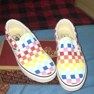 Rainbow checkered vans!